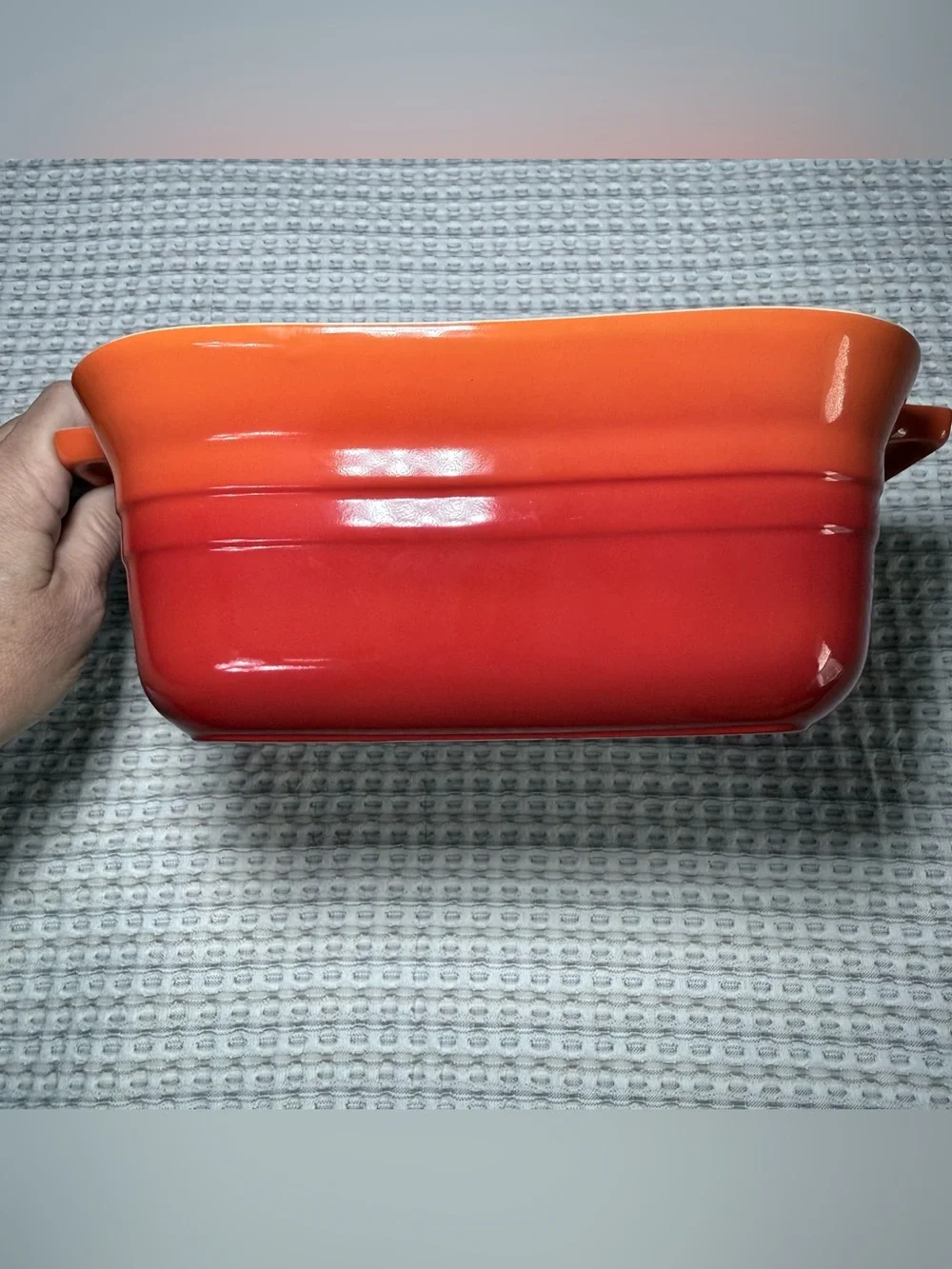 Le Creuset Square Baker Dish Flame Orange Stoneware Small Casserole Baking Pan